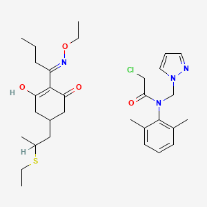 molecular formula C31H45ClN4O4S B15422378 Metazachlor-sethoxydim mixt. CAS No. 110688-58-9
