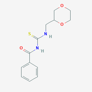 molecular formula C13H16N2O3S B15422418 N-{[(1,4-Dioxan-2-yl)methyl]carbamothioyl}benzamide CAS No. 113019-60-6