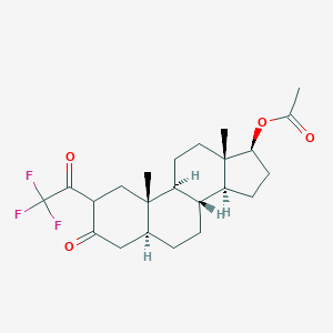 molecular formula C23H31F3O4 B154225 [(5S,8R,9S,10S,13S,14S,17S)-10,13-dimethyl-3-oxo-2-(2,2,2-trifluoroacetyl)-1,2,4,5,6,7,8,9,11,12,14,15,16,17-tetradecahydrocyclopenta[a]phenanthren-17-yl] acetate CAS No. 1880-36-0