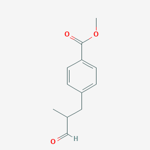 molecular formula C12H14O3 B15422595 Methyl 4-(2-methyl-3-oxopropyl)benzoate CAS No. 112357-98-9