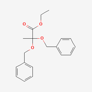 molecular formula C19H22O4 B15422719 Ethyl 2,2-bis(benzyloxy)propanoate CAS No. 110995-43-2