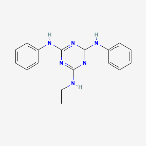 molecular formula C17H18N6 B15422747 N~2~-Ethyl-N~4~,N~6~-diphenyl-1,3,5-triazine-2,4,6-triamine CAS No. 107274-03-3