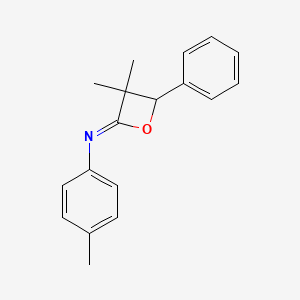 molecular formula C18H19NO B15422753 Benzenamine, N-(3,3-dimethyl-4-phenyl-2-oxetanylidene)-4-methyl- CAS No. 113200-68-3