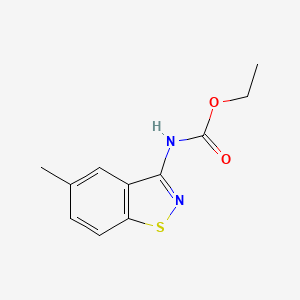 molecular formula C11H12N2O2S B15422877 Ethyl N-(5-methyl-1,2-benzothiazol-3-yl)carbamate CAS No. 105734-74-5