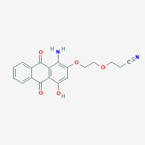 molecular formula C19H16N2O5 B154229 Propanenitrile, 3-[2-[(1-amino-9,10-dihydro-4-hydroxy-9,10-dioxo-2-anthracenyl)oxy]ethoxy]- CAS No. 10110-24-4