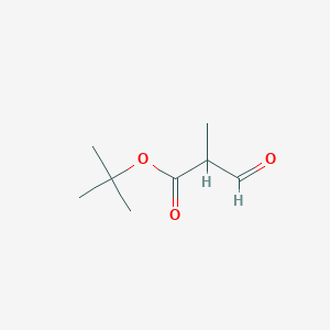 molecular formula C8H14O3 B15423185 Propanoic acid, 2-methyl-3-oxo-, 1,1-dimethylethyl ester CAS No. 110168-50-8