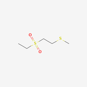 molecular formula C5H12O2S2 B15423201 Ethane, 1-(ethylsulfonyl)-2-(methylthio)- CAS No. 104960-29-4