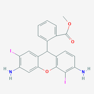 molecular formula C21H16I2N2O3 B15423221 Methyl 2-(3,6-diamino-2,5-diiodo-9H-xanthen-9-YL)benzoate CAS No. 109244-61-3