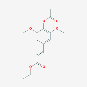 molecular formula C15H18O6 B15423236 Ethyl 3-[4-(acetyloxy)-3,5-dimethoxyphenyl]prop-2-enoate CAS No. 110233-74-4