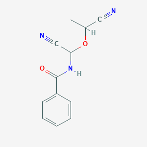molecular formula C12H11N3O2 B15423416 N-[Cyano(1-cyanoethoxy)methyl]benzamide CAS No. 106225-97-2