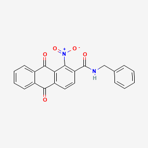 molecular formula C22H14N2O5 B15423474 N-benzyl-1-nitro-9,10-dioxo-9,10-dihydroanthracene-2-carboxamide 