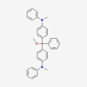 molecular formula C34H32N2O B15423539 N,N'-{[Methoxy(phenyl)methylene]di(4,1-phenylene)}bis(N-methylaniline) CAS No. 111953-56-1