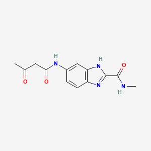 molecular formula C13H14N4O3 B15423646 N-Methyl-6-(3-oxobutanamido)-1H-benzimidazole-2-carboxamide CAS No. 105652-65-1