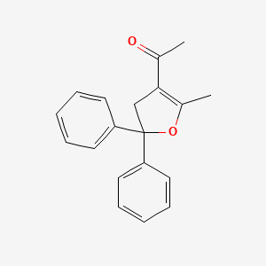 molecular formula C19H18O2 B15423768 Ethanone, 1-(4,5-dihydro-2-methyl-5,5-diphenyl-3-furanyl)- CAS No. 102860-77-5