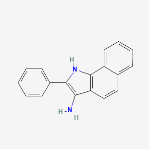 molecular formula C18H14N2 B15423823 2-Phenyl-1H-benzo[G]indol-3-amine CAS No. 105492-09-9