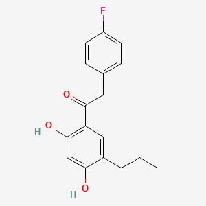 molecular formula C17H17FO3 B15423851 Ethanone, 1-(2,4-dihydroxy-5-propylphenyl)-2-(4-fluorophenyl)- CAS No. 96644-01-8