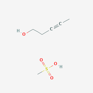 molecular formula C6H12O4S B15423866 Methanesulfonic acid;pent-3-yn-1-ol CAS No. 106060-18-8