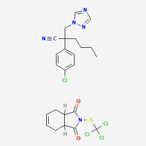 molecular formula C24H25Cl4N5O2S B15423881 Myclobutanil-captan mixt. CAS No. 107452-10-8