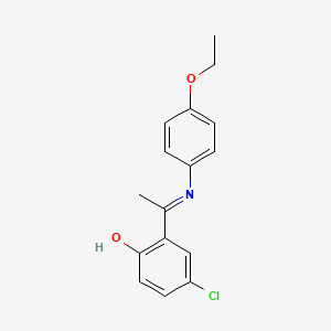molecular formula C16H16ClNO2 B15423900 Phenol, 4-chloro-2-[1-[(4-ethoxyphenyl)imino]ethyl]- CAS No. 105533-42-4