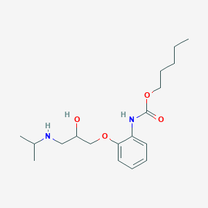 molecular formula C18H30N2O4 B15423903 Carbamic acid, (2-(2-hydroxy-3-((1-methylethyl)amino)propoxy)phenyl)-, pentyl ester CAS No. 102417-17-4