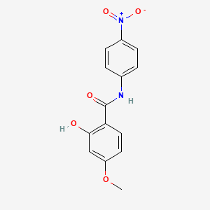 molecular formula C14H12N2O5 B15424003 Benzamide, 2-hydroxy-4-methoxy-N-(4-nitrophenyl)- CAS No. 109563-16-8