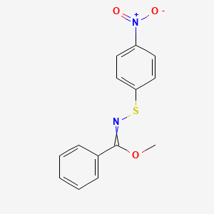molecular formula C14H12N2O3S B15424043 Benzenecarboximidic acid, N-[(4-nitrophenyl)thio]-, methyl ester CAS No. 101414-55-5