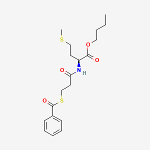 molecular formula C19H27NO4S2 B15424092 N-(3-(Benzoylthio)-1-oxopropyl)-DL-methionine butyl ester CAS No. 105755-08-6
