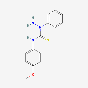 molecular formula C14H15N3OS B15424105 Hydrazinecarbothioamide, N-(4-methoxyphenyl)-1-phenyl- CAS No. 110028-93-8