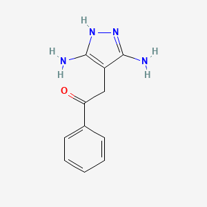molecular formula C11H12N4O B15424130 Ethanone, 2-(3,5-diamino-1H-pyrazol-4-yl)-1-phenyl- CAS No. 105576-67-8