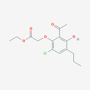 molecular formula C15H19ClO5 B15424164 Ethyl (2-acetyl-6-chloro-3-hydroxy-4-propylphenoxy)acetate CAS No. 102624-60-2