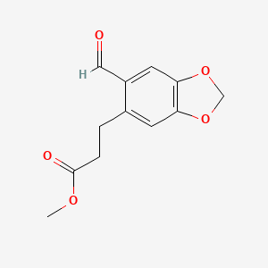 molecular formula C12H12O5 B15424211 Methyl 3-(6-formyl-2H-1,3-benzodioxol-5-yl)propanoate CAS No. 99557-80-9