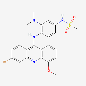 molecular formula C23H23BrN4O3S B15425043 Methanesulfonamide, N-(4-((3-bromo-5-methoxy-9-acridinyl)amino)-3-(dimethylamino)phenyl)- CAS No. 106521-58-8