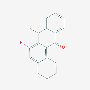 molecular formula C19H17FO B15425046 6-Fluoro-7-methyl-2,3,4,7-tetrahydrotetraphen-12(1h)-one CAS No. 104761-63-9