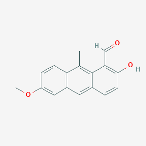molecular formula C17H14O3 B15425066 2-Hydroxy-6-methoxy-9-methylanthracene-1-carbaldehyde CAS No. 110038-63-6