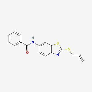 molecular formula C17H14N2OS2 B15425283 Benzamide, N-[2-(2-propenylthio)-6-benzothiazolyl]- CAS No. 104208-23-3