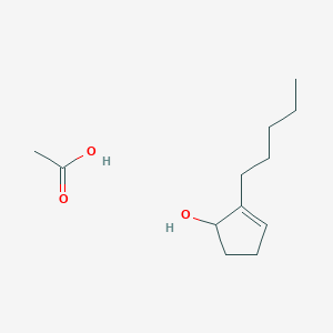 molecular formula C12H22O3 B15425420 Acetic acid;2-pentylcyclopent-2-en-1-ol CAS No. 108056-54-8