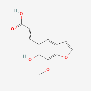molecular formula C12H10O5 B15425474 3-(6-Hydroxy-7-methoxy-1-benzofuran-5-yl)prop-2-enoic acid CAS No. 96684-33-2