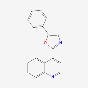 molecular formula C18H12N2O B15425499 Quinoline, 4-(5-phenyl-2-oxazolyl)- CAS No. 105942-30-1