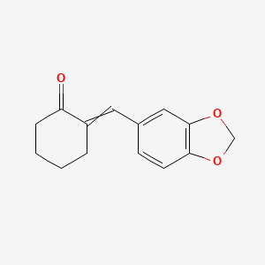 molecular formula C14H14O3 B15425512 Cyclohexanone, 2-(1,3-benzodioxol-5-ylmethylene)- CAS No. 105702-16-7