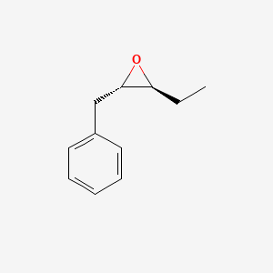 molecular formula C11H14O B15425577 Oxirane, 2-ethyl-3-(phenylmethyl)-, trans- CAS No. 105882-77-7