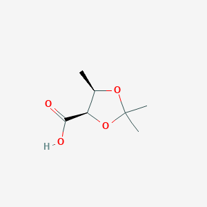 molecular formula C7H12O4 B154256 1,3-Dioxolane-4-carboxylicacid,2,2,5-trimethyl-,(4R-cis)-(9CI) CAS No. 126637-78-3