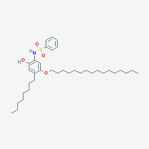 molecular formula C36H59NO4S B15425606 N-[5-(Hexadecyloxy)-2-hydroxy-4-octylphenyl]benzenesulfonamide CAS No. 110884-61-2