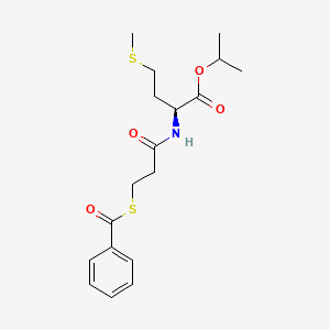 molecular formula C18H25NO4S2 B15425721 N-(3-(Benzoylthio)-1-oxopropyl)-DL-methionine 1-methylethyl ester CAS No. 105755-07-5