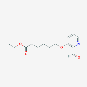 molecular formula C14H19NO4 B15425858 Ethyl 6-[(2-formylpyridin-3-YL)oxy]hexanoate CAS No. 99156-19-1
