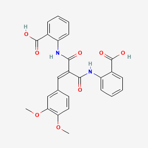 molecular formula C26H22N2O8 B15426023 Benzoic acid, 2,2'-((2-((3,4-dimethoxyphenyl)methylene)-1,3-dioxo-1,3-propanediyl)diimino)bis- CAS No. 100093-45-6