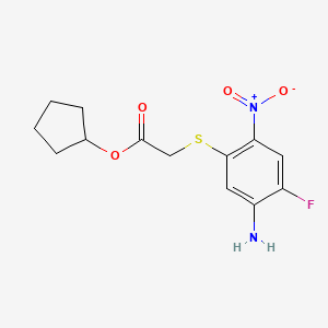 molecular formula C13H15FN2O4S B15426047 Cyclopentyl [(5-amino-4-fluoro-2-nitrophenyl)sulfanyl]acetate CAS No. 105589-91-1