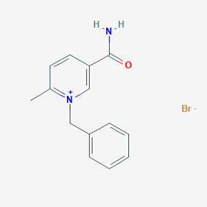 molecular formula C14H15BrN2O B15426168 Pyridinium, 5-(aminocarbonyl)-2-methyl-1-(phenylmethyl)-, bromide CAS No. 96551-72-3