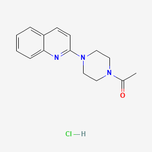 molecular formula C15H18ClN3O B15426212 Piperazine, 1-acetyl-4-(2-quinolinyl)-, monohydrochloride CAS No. 101153-48-4