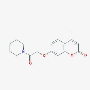 molecular formula C17H19NO4 B15426506 Piperidine, 1-[[(4-methyl-2-oxo-2H-1-benzopyran-7-yl)oxy]acetyl]- CAS No. 92955-57-2