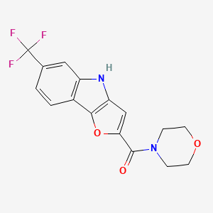 molecular formula C16H13F3N2O3 B15426798 Morpholine, 4-[[6-(trifluoromethyl)-4H-furo[3,2-b]indol-2-yl]carbonyl]- CAS No. 91260-68-3